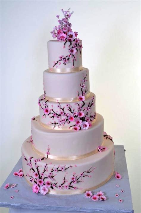 W905 Cherry Blossoms V Wedding Cakes Fresh Bakery Pastry Palace Las Vegas