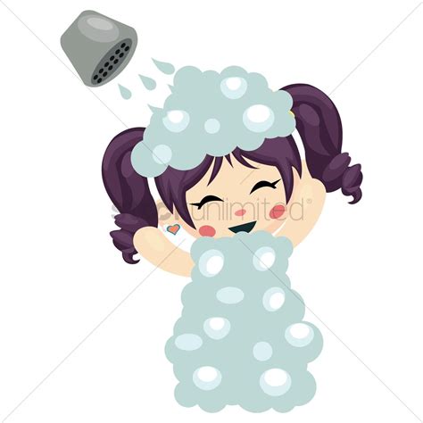 Free Girl Taking A Shower Vector Image 1305782 Stockunlimited