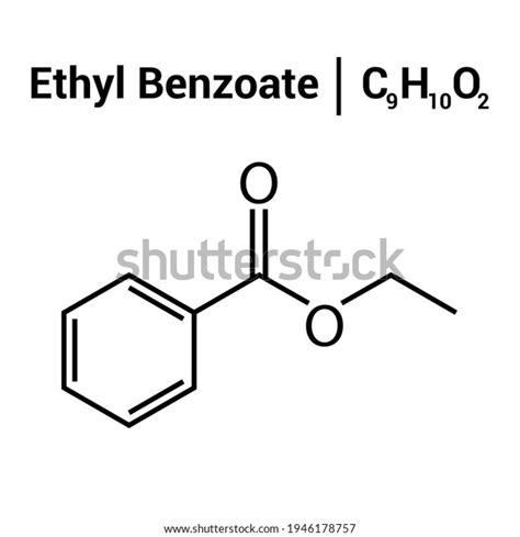 Chemical Structure Ethyl Benzoate C9h10o2 Stock Vector Royalty Free