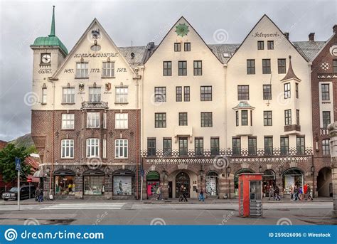 Beautiful Shot Of The Facade Of Historic Wooden Buildings In Bergen