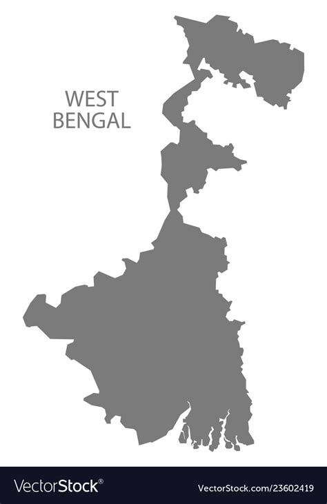 West Bengal India Map Grey Royalty Free Vector Image