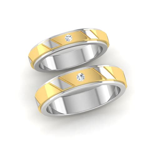 His And Her Platinum Fusion Wedding Bands