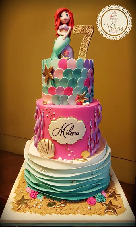 Little Mermaid Cake Torta Sirenita Festa De Aniversário Ariel