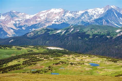 Panoramic View Of Rocky Mountains Colorado Usa Stock Photo Image Of