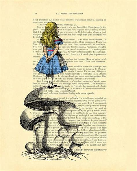 Alice In Wonderland Standing On Giant Mushroom Poster By Madame Memento