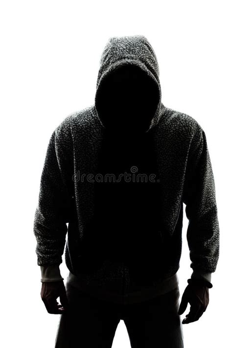 Mysterious Man In Silhouette Stock Photo Image Of Burglar Hoody