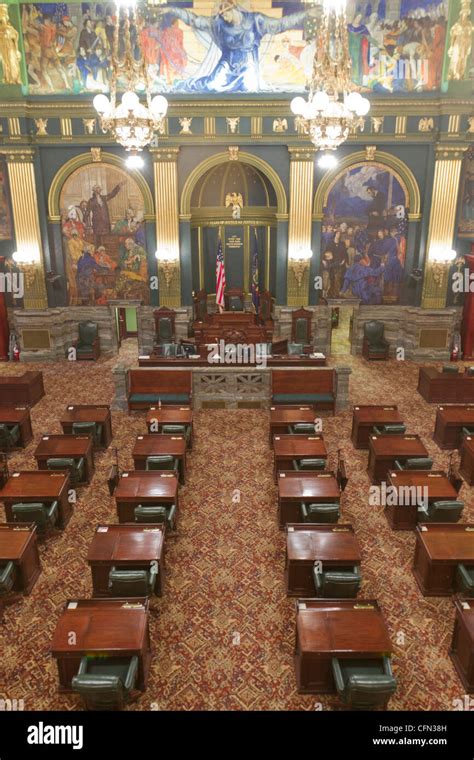 Inside The Senate Chambers Of The Pennsylvania State Capitol Building