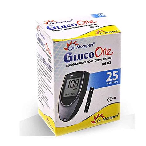 Buy Dr Morepen BG 03 Blood Glucose Test Strips 25 Counts Black White