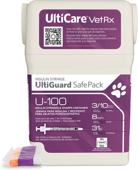 Ulticare Ultiguard Safe Pack Insulin Syringes U 100 31 G X 516 In 12