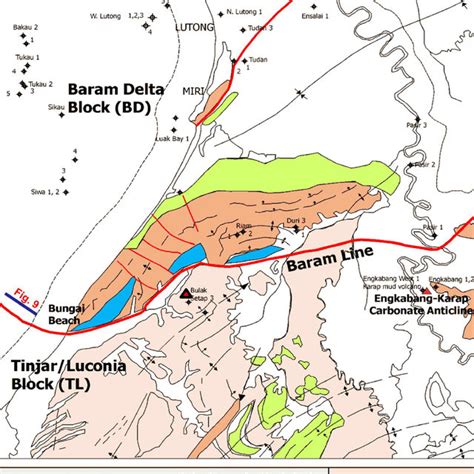 Simplified And Updated Geological Map Of Northern Sarawak With Active