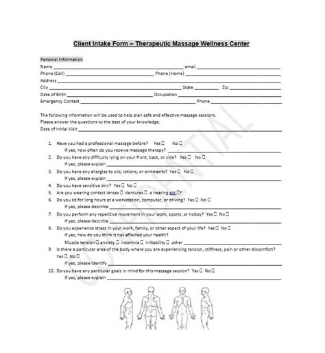 Personal Injury Attorney Client Intake Form Universal Network