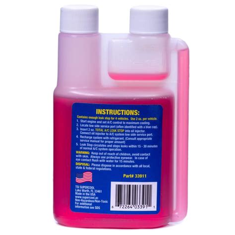 R134a And 1234yf Total Leak Stop With Uv Dye 8oz Treats 4 Vehicles