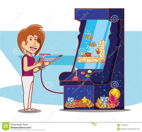 Girl Playing With Video Game Console Stock Vector Illustration Of