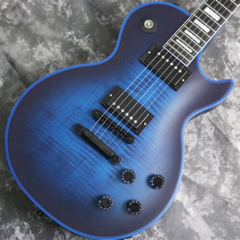 Buy Gibson Custom Shop Les Paul Custom Figured Satin Blue Widow Rare Ems Fs Online At Lowest