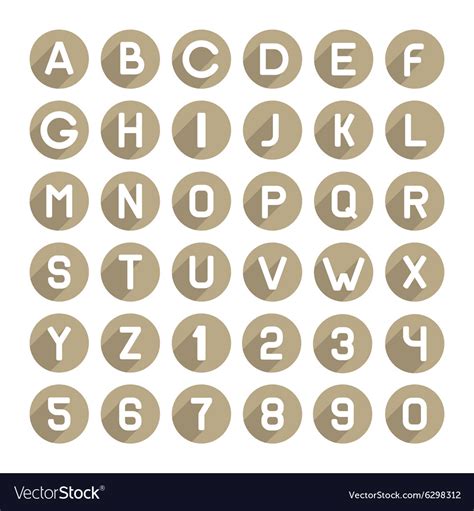 Flat Style Alphabet Icons Set Royalty Free Vector Image