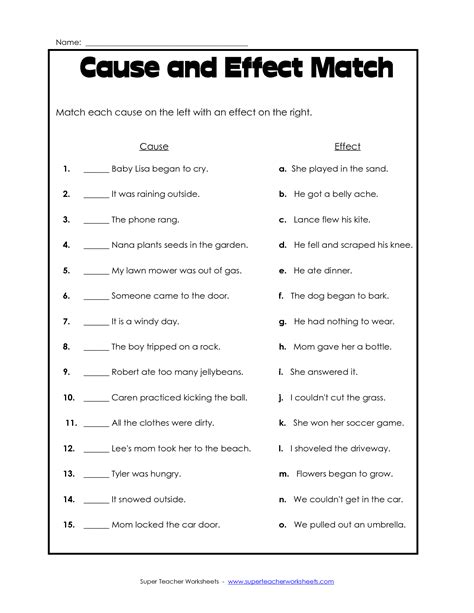 Cause And Effect Worksheet Reading And Comprehension Pinterest