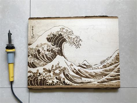 Wood Burning Of The Great Wave Off Kanagawa By My Sister Thought Id