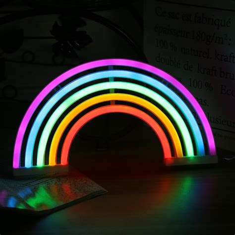 New Cute Rainbow Neon Sign Led Rainbow Light Lamp For Dorm Decor