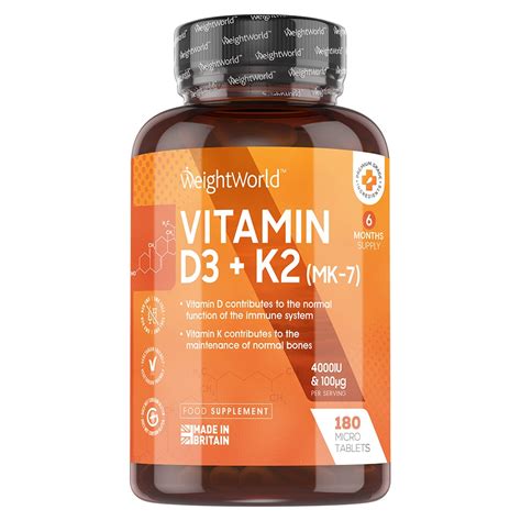 Your body makes this vitamin when exposed but d3 tablets are considered better choice because they are generally of the best quality and research suggests these supplements increase. Vitamin D3 + K2 | Natural Immunity Supplement | ComfortClick