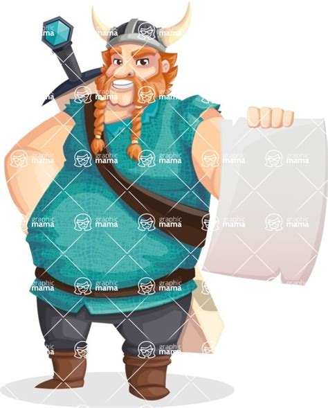 Viking Cartoon Character Set Free Vector Graphic Illustration Set