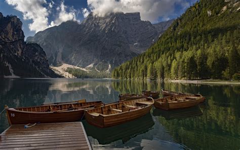 Download Wallpapers Lake Braies Pragser Wildsee Mountain Lake