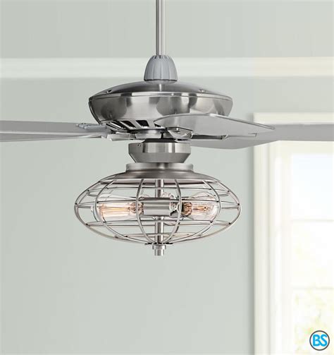 Ceiling Fans 52 Journey Brushed Nickel Round Cage Led Ceiling Fan