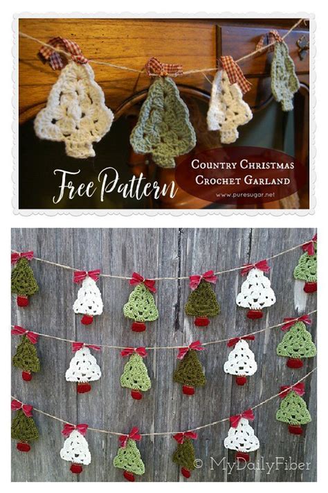 10 christmas tree garland crochet patterns free and paid crochet christmas decorations