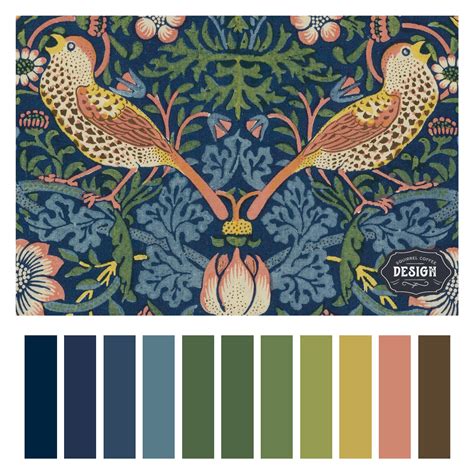 Stylish Art Nouveau Color Palette With Classic Blue