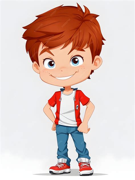 Premium Ai Image Cartoon Boy 2d Design Image With White Background