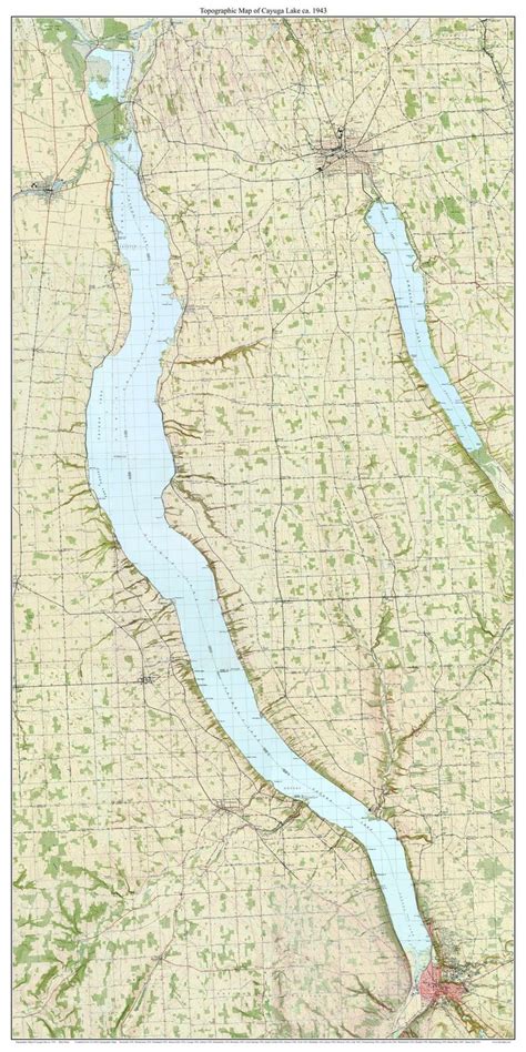 Cayuga Lake Blue Water Ca 1943 Usgs Old Topographic Map Etsy