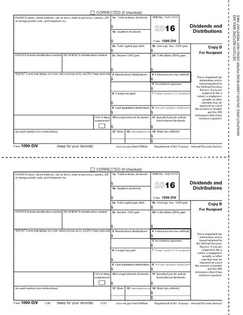 1099 Div Recipient Copy B Forms And Fulfillment