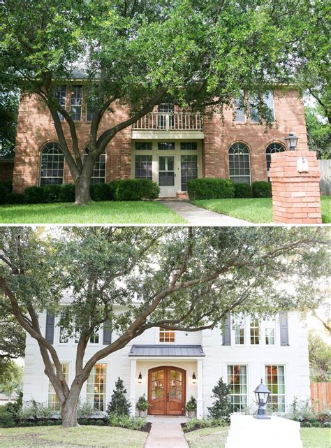Painted brick houses before and after. Cultivate Create: House Goals: Painted Brick
