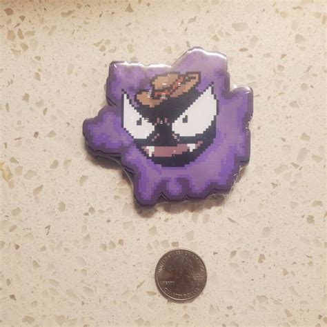 Ghastly With Hat Pixel Art Magnet Etsy