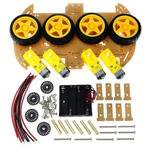 Rc Smart Robot Toy Chassis Wheel Motor Car Platform Accessory 4wd Wheel Vehicle Robotdriving