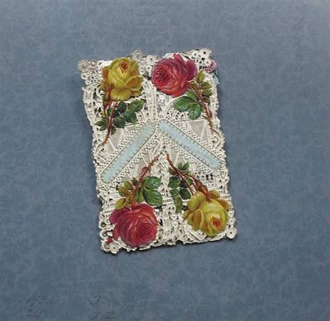 Antique Victorian Paper Lace And Floral Scrap Valentine Card Etsy