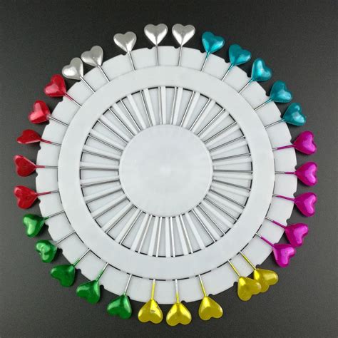 Buy 30pcs Heart Head Pins Pinwheel Round Pearl Head Dressmaking Pins Decorative
