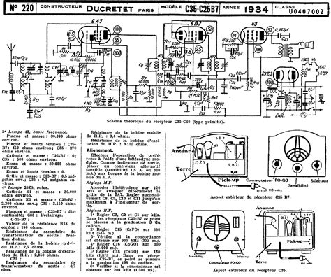 Ducretet C 35 25b7 Radio 1934 Sch Service Manual Download Schematics