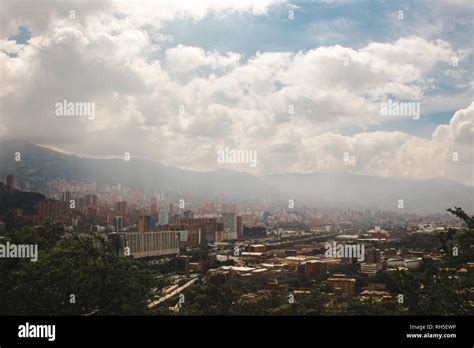 Views Over The Sprawling Valley City Of Medellín Colombia Stock Photo