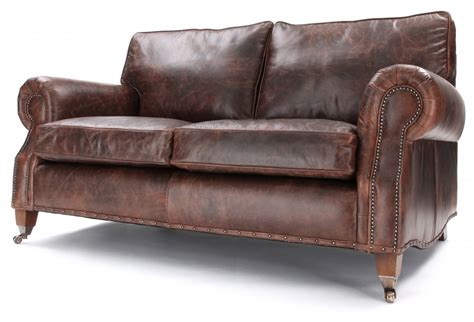 Hepburn Vintage Leather 3 Seater Sofa From Old Boot Sofas