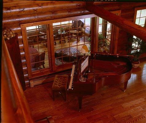 A Piano Goes Great In A Log Home Log Homes Log
