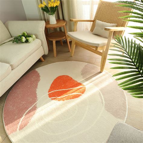 Abstract Round Rugs Minimalist Modern Rugs For Living Room Etsy