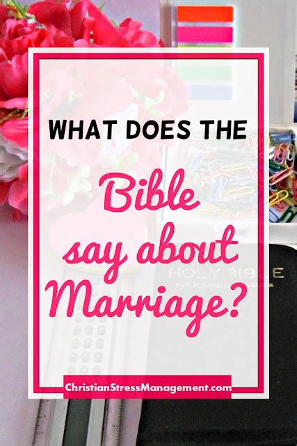 Christian Stress Management What Does The Bible Say About Marriage