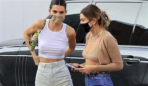 Braless Shopping With Kendall Jenner And Hailey Bieber The Nip Slip