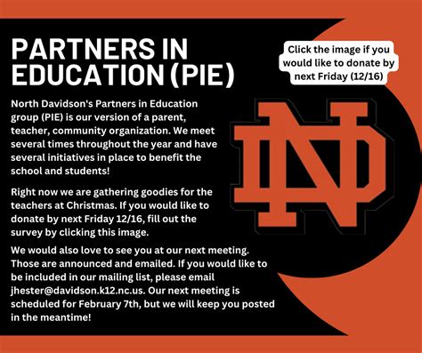 Partners In Education Pie North Davidson High School