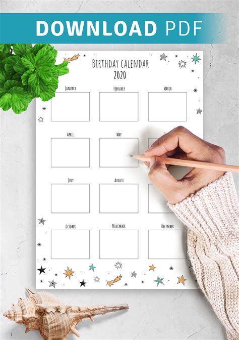 Birthday Calendars Free Printable Pdf Templates Download Printable