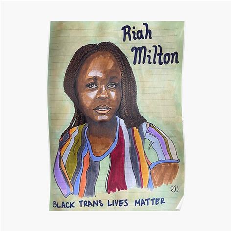 Riah Milton Black Trans Lives Matter Poster For Sale By Elliot