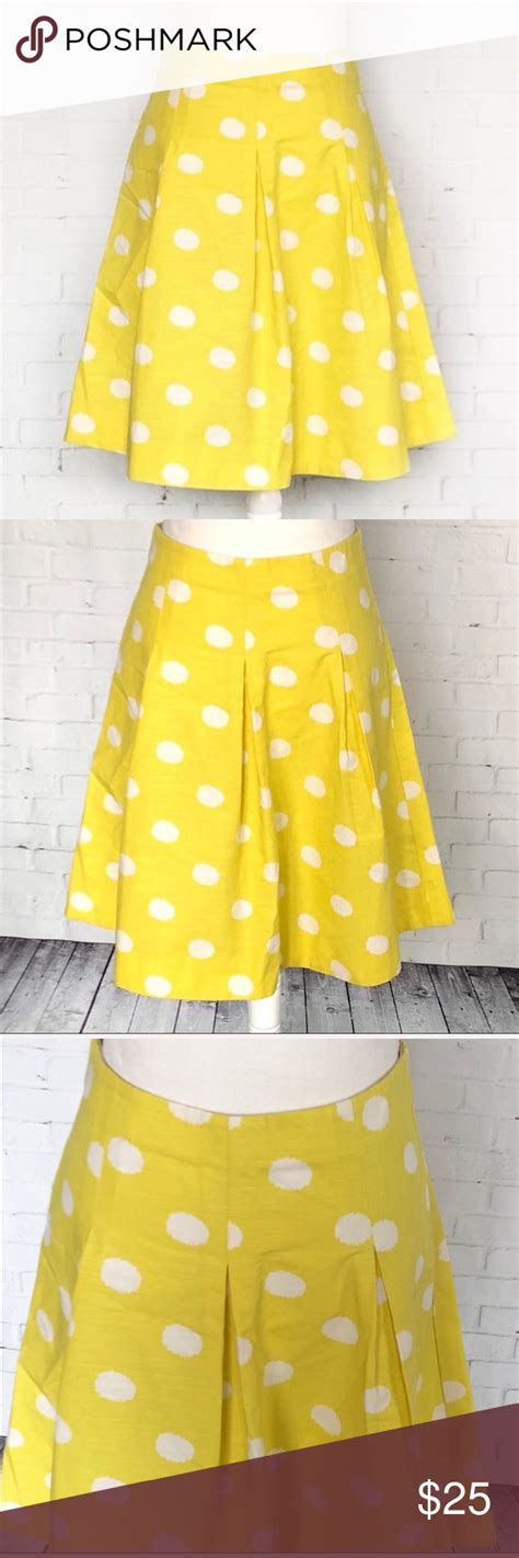 The Limited Midi Yellow Polka Dot Skirt S Size Small The Limited Skirts