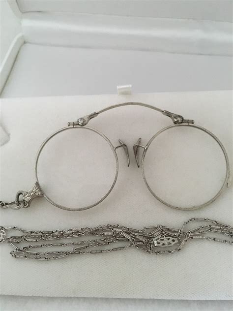 Antique Lorgnette Opera Folding Sterling Silver Eye Glasses
