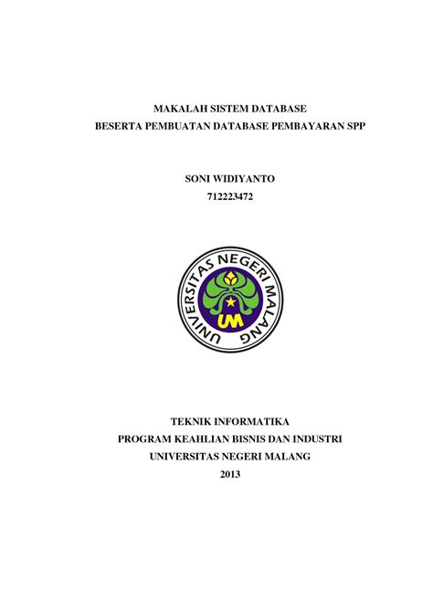 Contoh Cover Makalah Untan