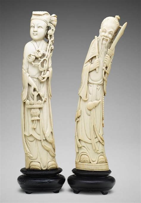 Chinese Taoist Ivory Figures Late Qing To Republic Period Ivory
